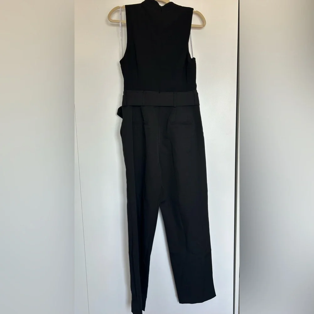 Lulu's Classic Edge Black Sleeveless Belted Wide Leg Jumpsuit - Picture 7 of 8